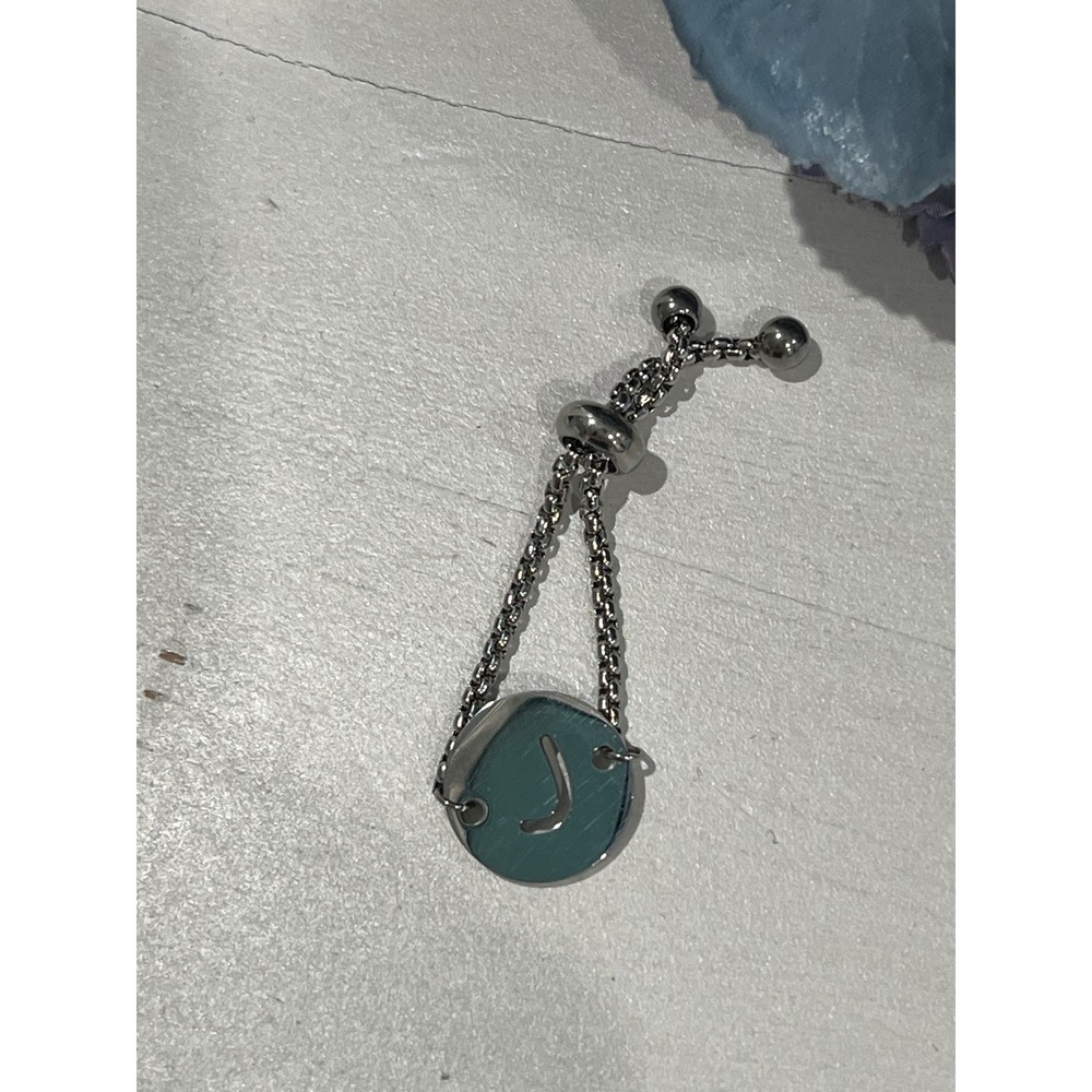 Adjustable Initial J Ring‎ Silver Tone Chain Fashion Jewelry